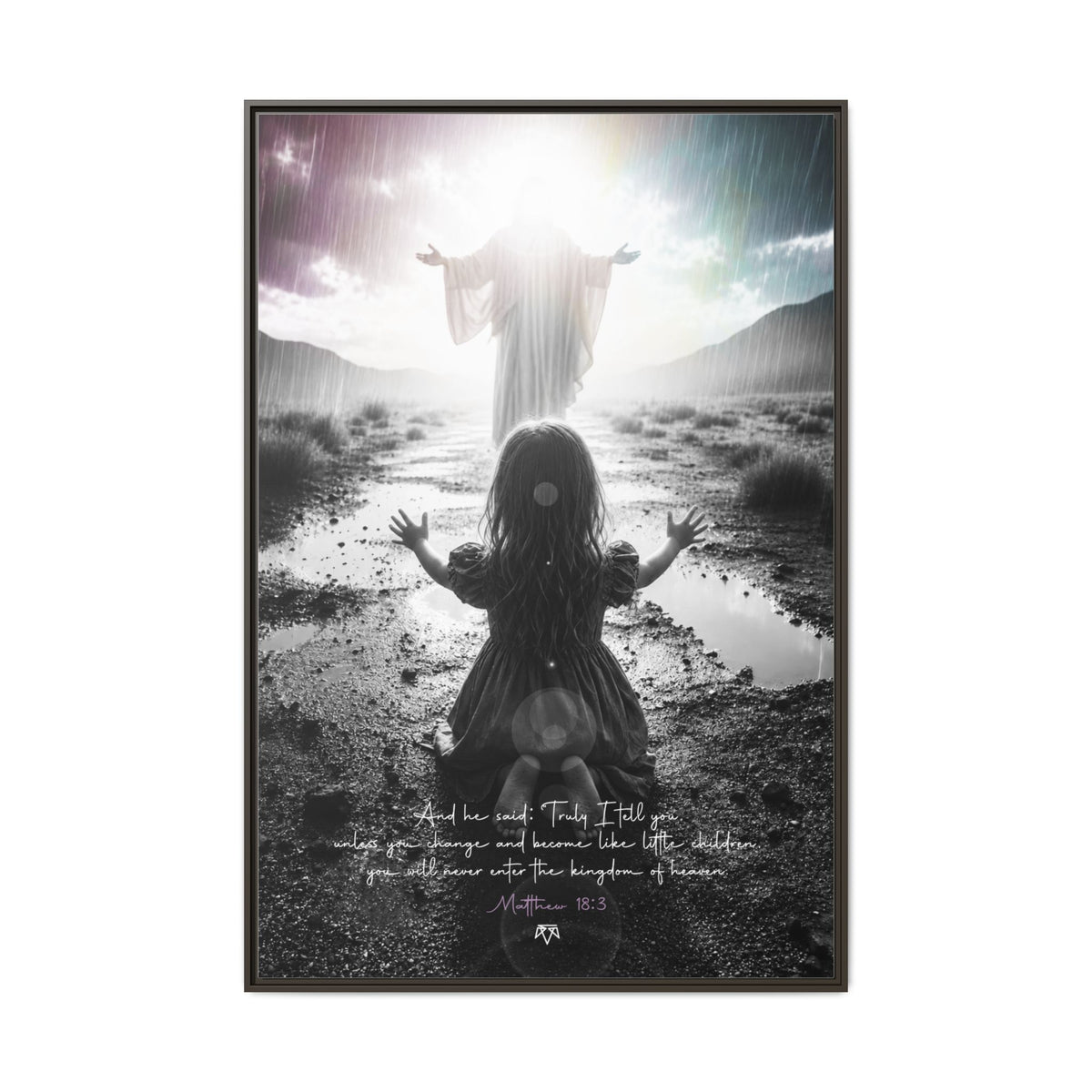 As a child (Matthew 18:3) - Framed Matte Canvas