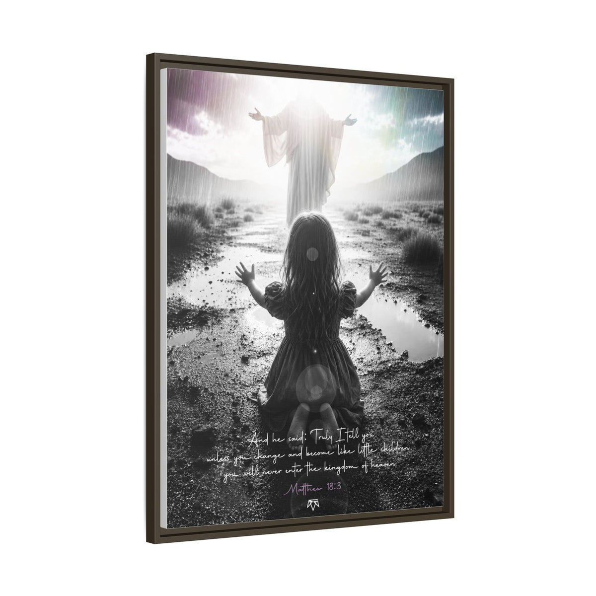 As a child (Matthew 18:3) - Framed Matte Canvas